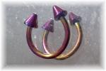 CIRCULAR BARBELL Metall Regenbogen Spike Eloxiert 1.2 18G